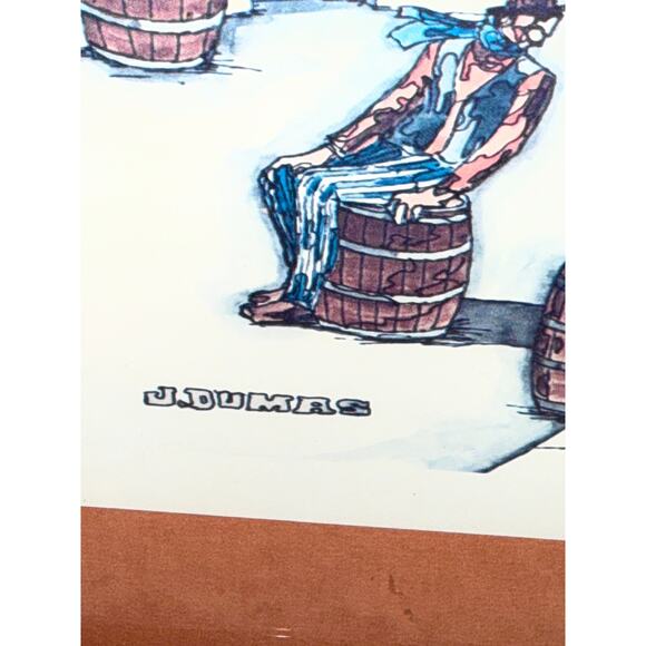 J. Dumas Framed Lithograph Print – Euro Str Scene – French Village Illustration - Picture 6 of 10